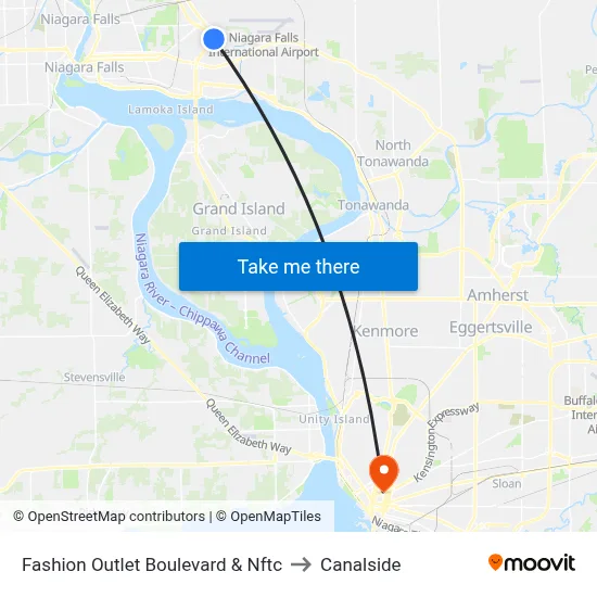 Fashion Outlet Boulevard & Nftc to Canalside map