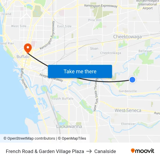 French Road & Garden Village Plaza to Canalside map