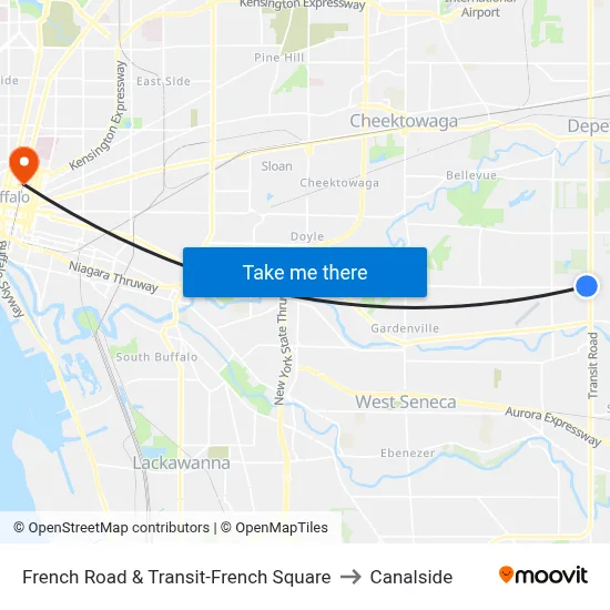 French Road & Transit-French Square to Canalside map
