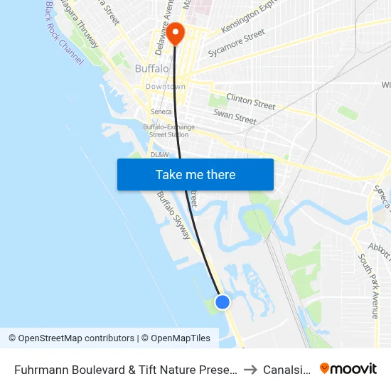 Fuhrmann Boulevard & Tift Nature Preserve to Canalside map