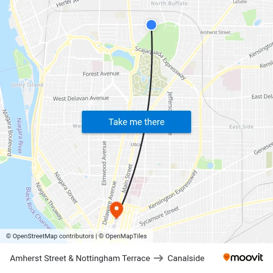 Amherst Street & Nottingham Terrace to Canalside map