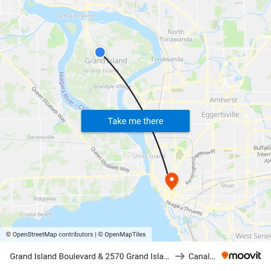 Grand Island Boulevard & 2570 Grand Island Boulevard to Canalside map