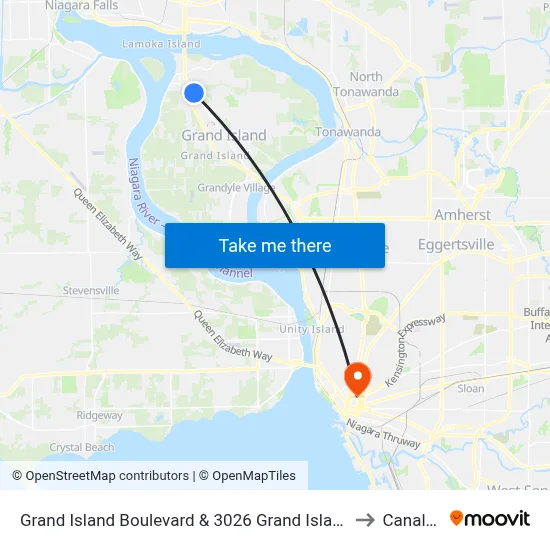 Grand Island Boulevard & 3026 Grand Island Boulevard to Canalside map