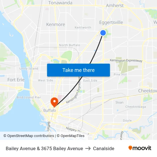 Bailey Avenue & 3675 Bailey Avenue to Canalside map