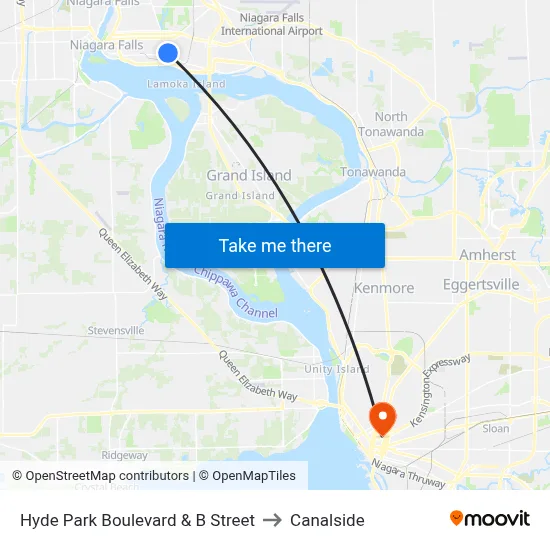 Hyde Park Boulevard & B Street to Canalside map
