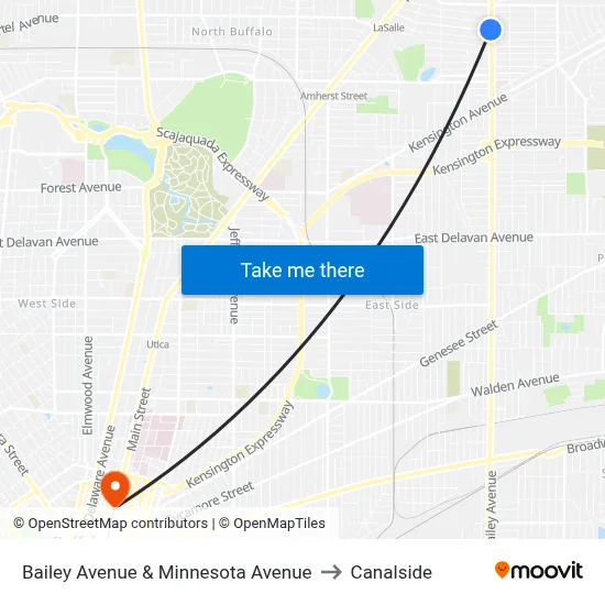 Bailey Avenue & Minnesota Avenue to Canalside map