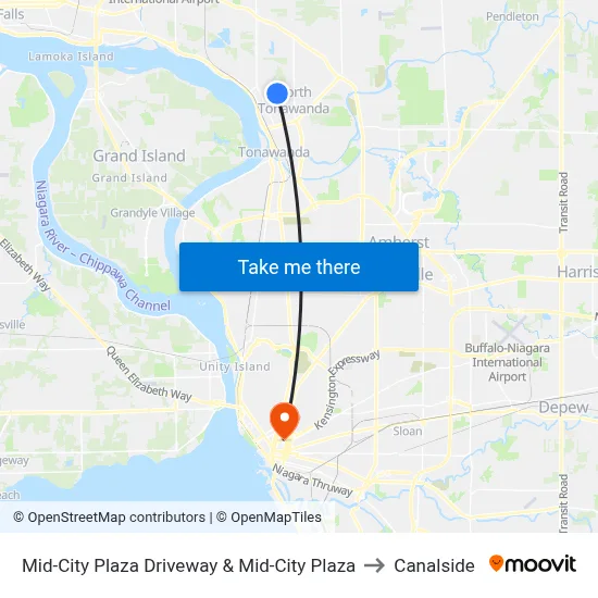 Mid-City Plaza Driveway & Mid-City Plaza to Canalside map