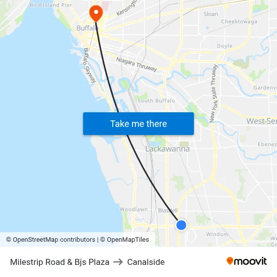 Milestrip Road & Bjs Plaza to Canalside map