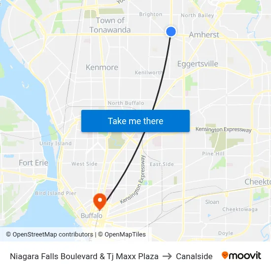 Niagara Falls Boulevard & Tj Maxx Plaza to Canalside map