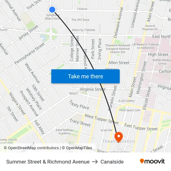 Summer Street & Richmond Avenue to Canalside map