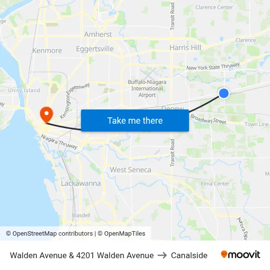 Walden Avenue & 4201 Walden Avenue to Canalside map