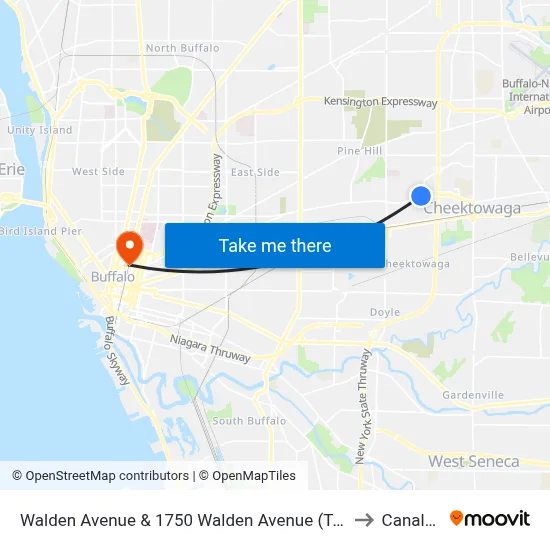 Walden Avenue & 1750 Walden Avenue (Target Plaza) to Canalside map