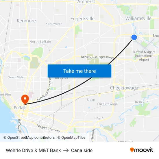 Wehrle Drive & M&T Bank to Canalside map