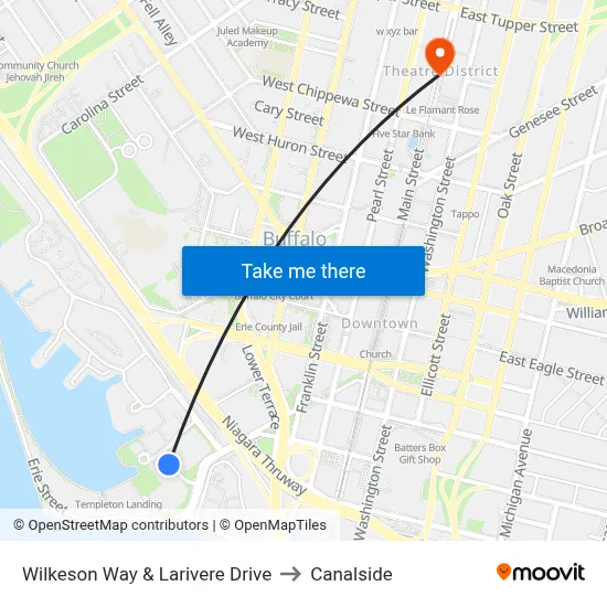 Wilkeson Way & Larivere Drive to Canalside map