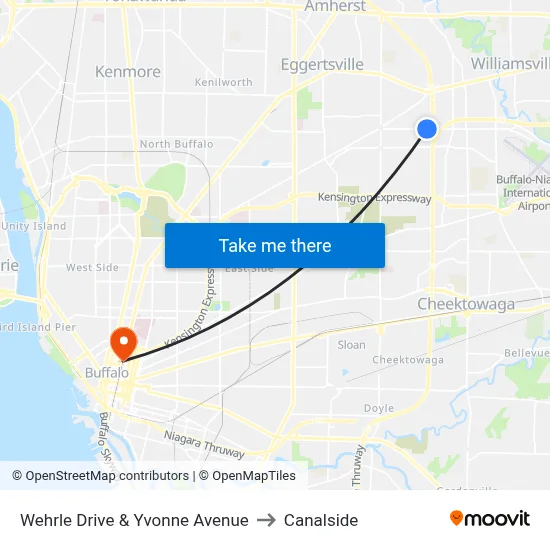 Wehrle Drive & Yvonne Avenue to Canalside map