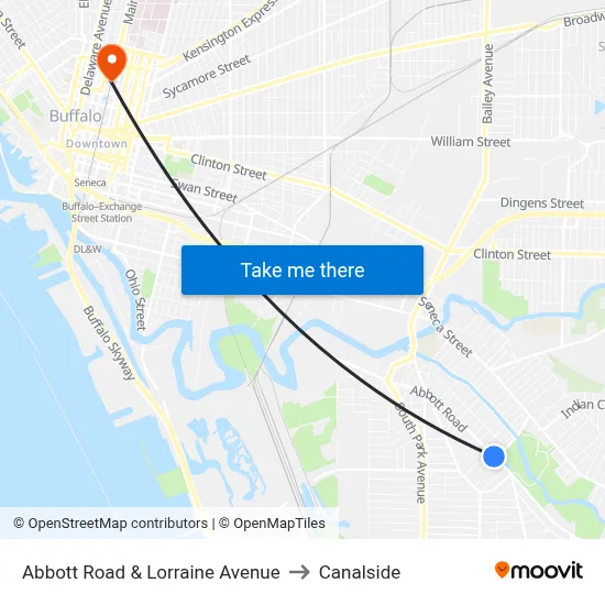 Abbott Road & Lorraine Avenue to Canalside map
