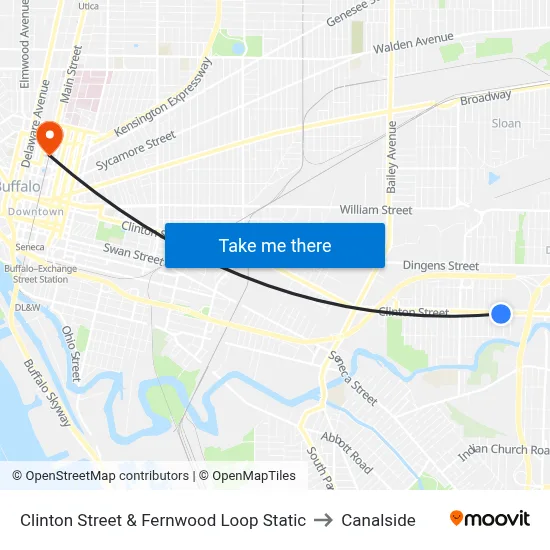Clinton Street & Fernwood Loop Static to Canalside map