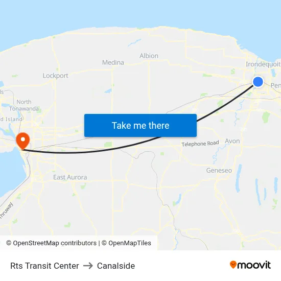 Rts Transit Center to Canalside map