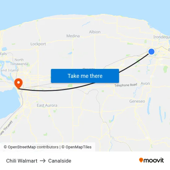 Chili Walmart to Canalside map