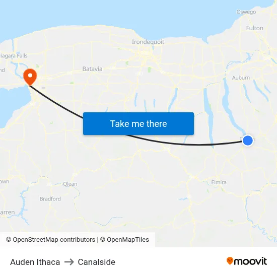 Auden Ithaca to Canalside map