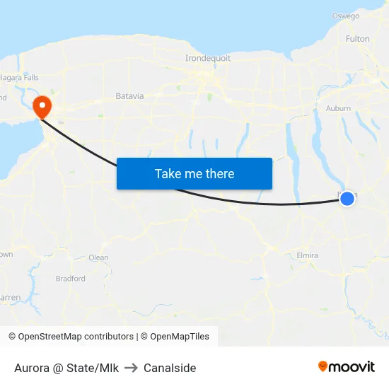 Aurora @ State/Mlk to Canalside map