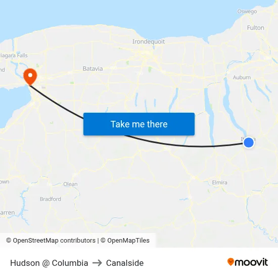 Hudson @ Columbia to Canalside map
