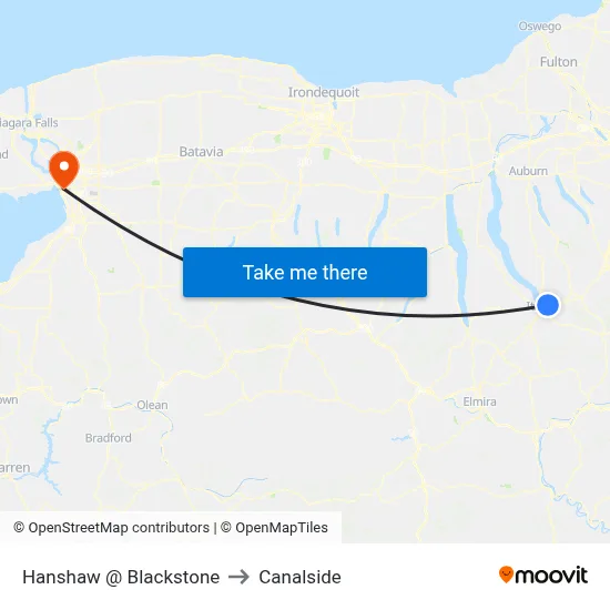 Hanshaw @ Blackstone to Canalside map