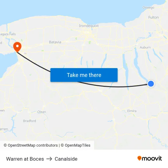 Warren at Boces to Canalside map