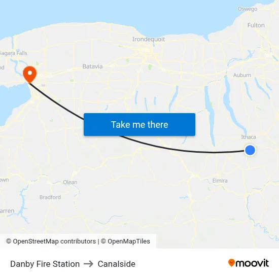 Danby Fire Station to Canalside map