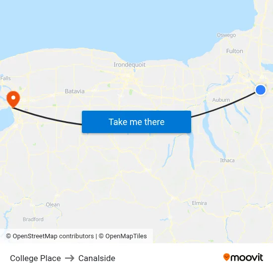 College Place to Canalside map