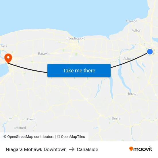 Niagara Mohawk Downtown to Canalside map