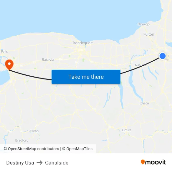 Destiny Usa to Canalside map