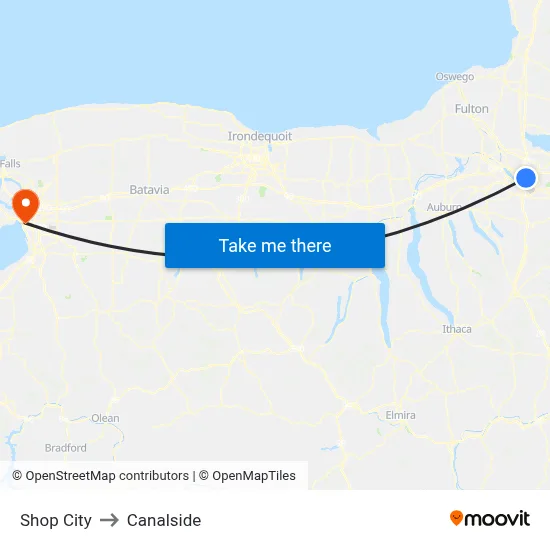 Shop City to Canalside map