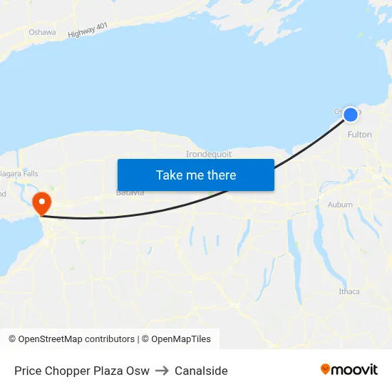 Price Chopper Plaza Osw to Canalside map