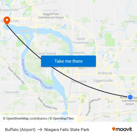 Buffalo (Airport) to Niagara Falls State Park map