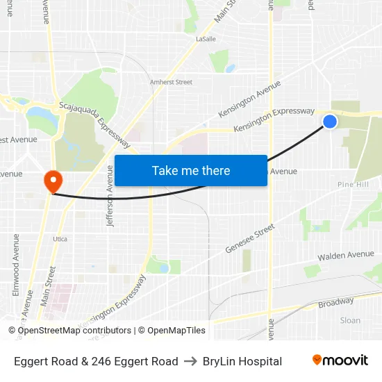 Eggert Road & 246 Eggert Road to BryLin Hospital map