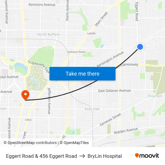 Eggert Road & 456 Eggert Road to BryLin Hospital map