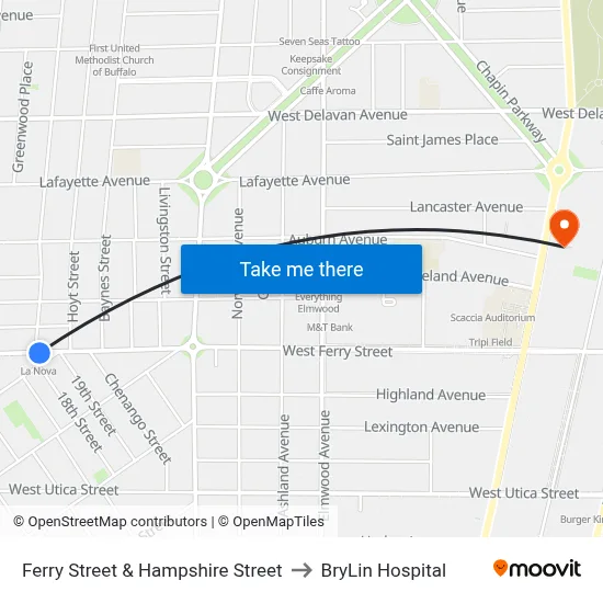 Ferry Street & Hampshire Street to BryLin Hospital map