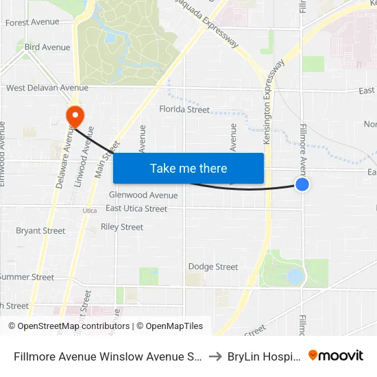 Fillmore Avenue Winslow Avenue Sout to BryLin Hospital map