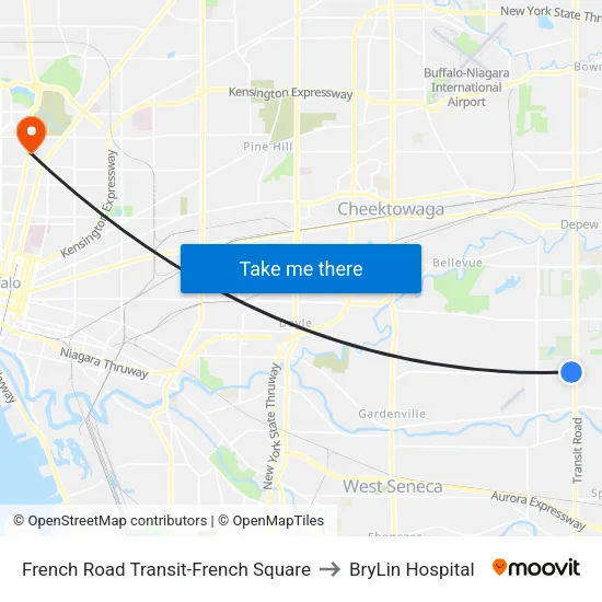 French Road Transit-French Square to BryLin Hospital map