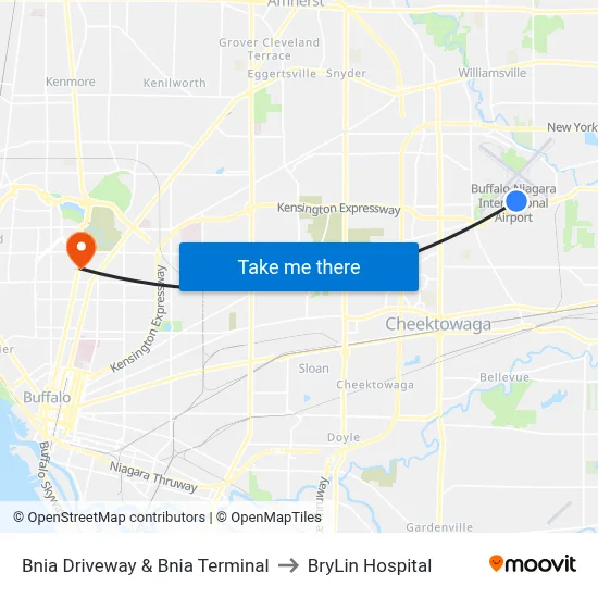 Bnia Driveway & Bnia Terminal to BryLin Hospital map
