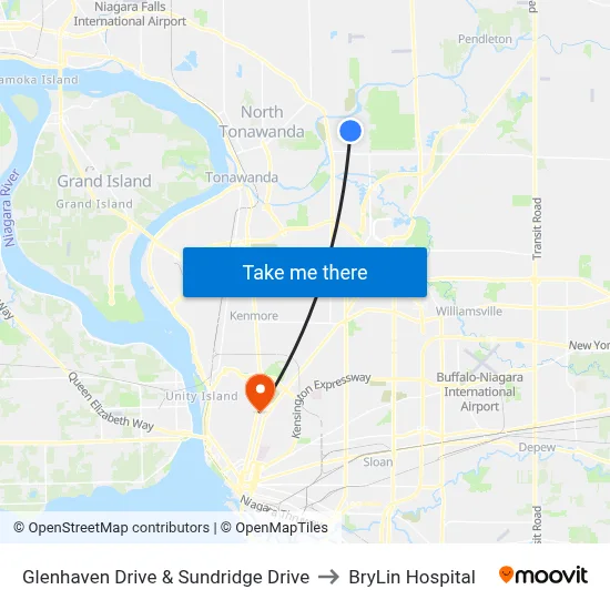 Glenhaven Drive & Sundridge Drive to BryLin Hospital map