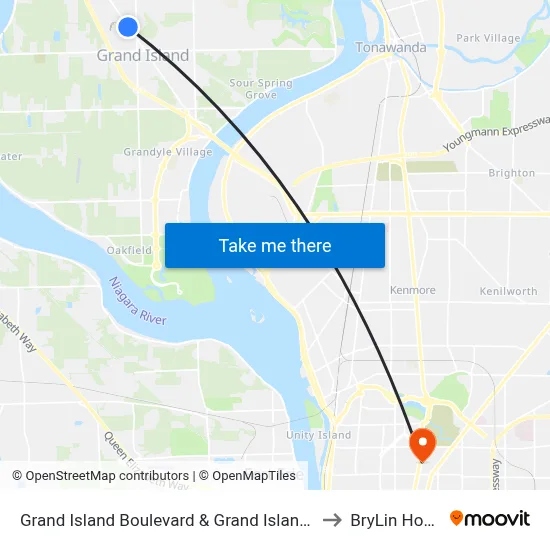 Grand Island Boulevard & Grand Island Boulevard to BryLin Hospital map