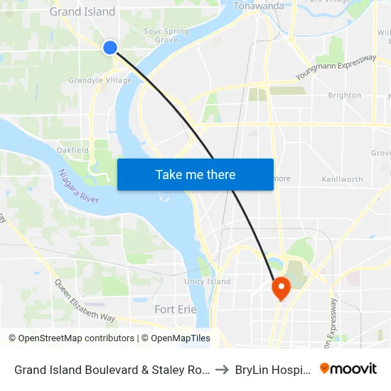 Grand Island Boulevard & Staley Road to BryLin Hospital map