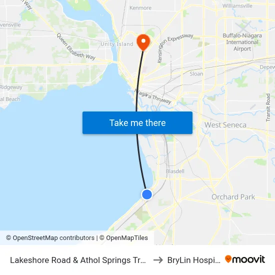 Lakeshore Road & Athol Springs Transit to BryLin Hospital map
