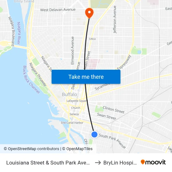 Louisiana Street & South Park Avenue to BryLin Hospital map