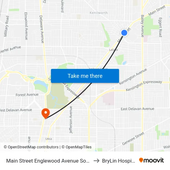 Main Street Englewood Avenue South to BryLin Hospital map