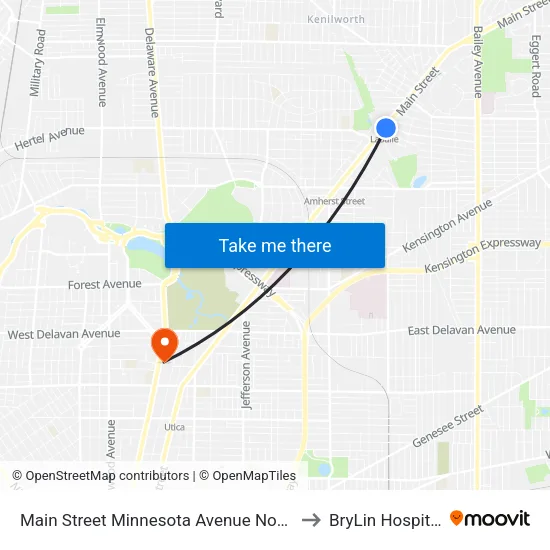 Main Street Minnesota Avenue North to BryLin Hospital map