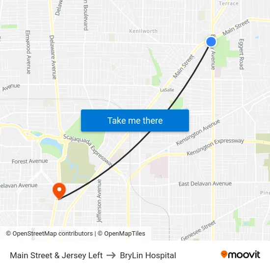 Main Street & Jersey Left to BryLin Hospital map