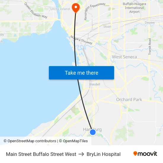 Main Street Buffalo Street West to BryLin Hospital map